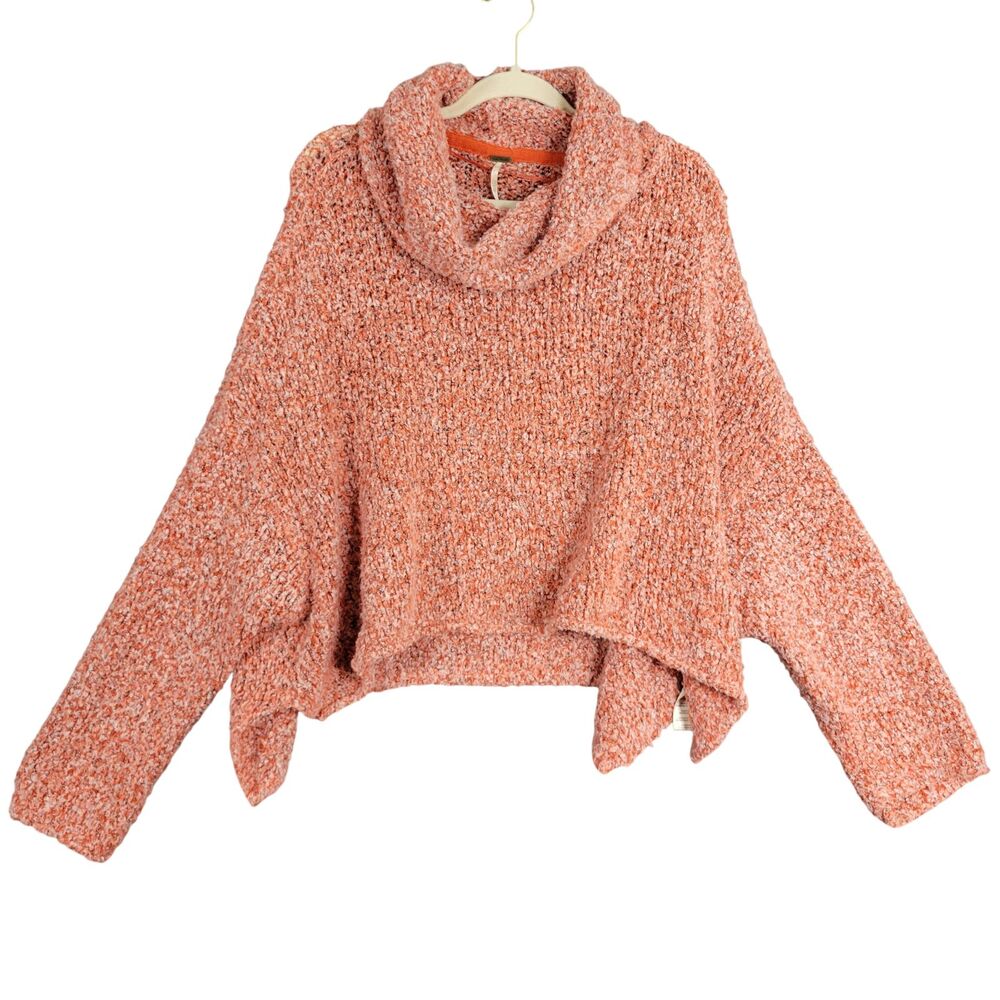 FREE PEOPLE BFF Cowl Neck Sweater Boxy Oversized Chunky Cozy Comfort SIZE MEDIUM